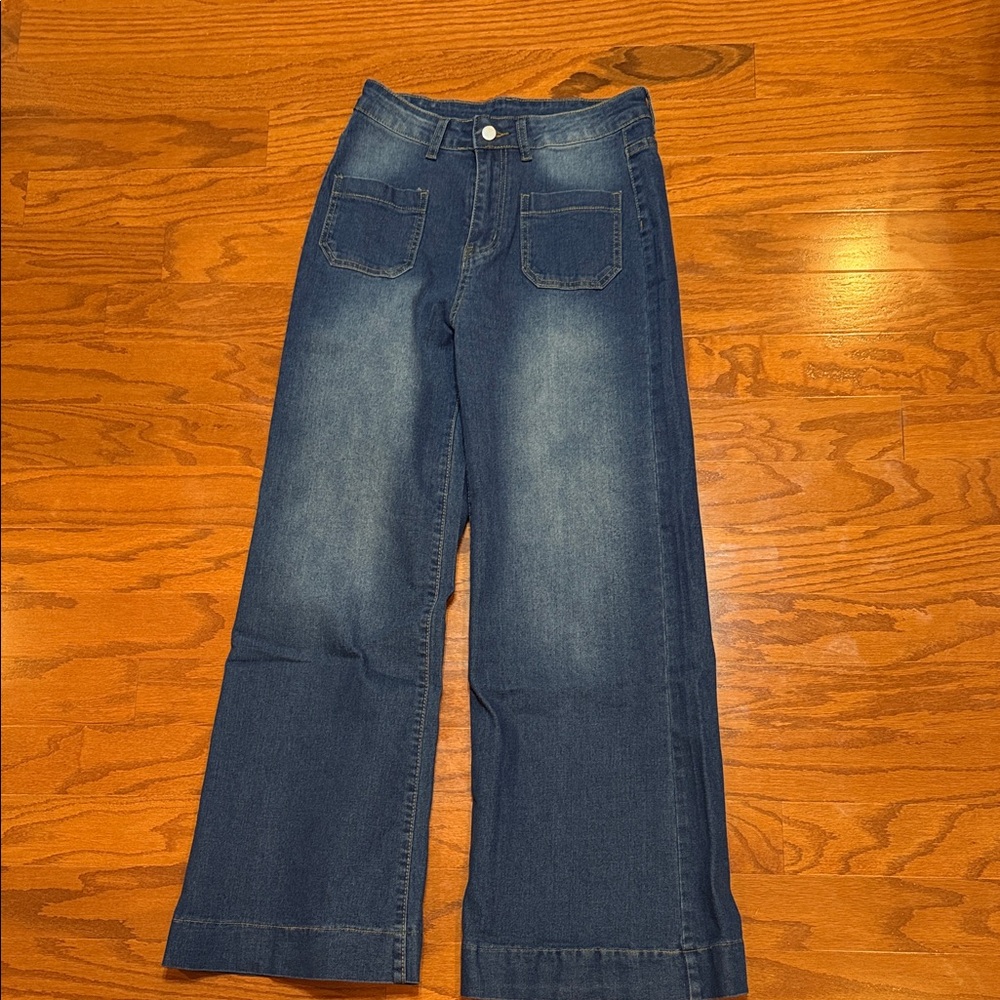 Classic Blue Wide-Leg Women's Jeans